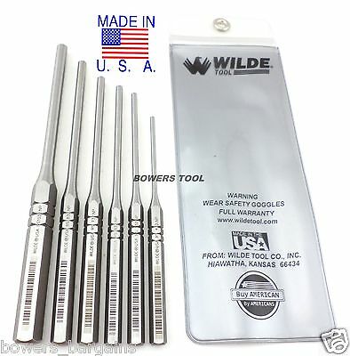 Wilde Tool 6pc Professional Roll Pin Spring Punch Set Made In Usa W Case