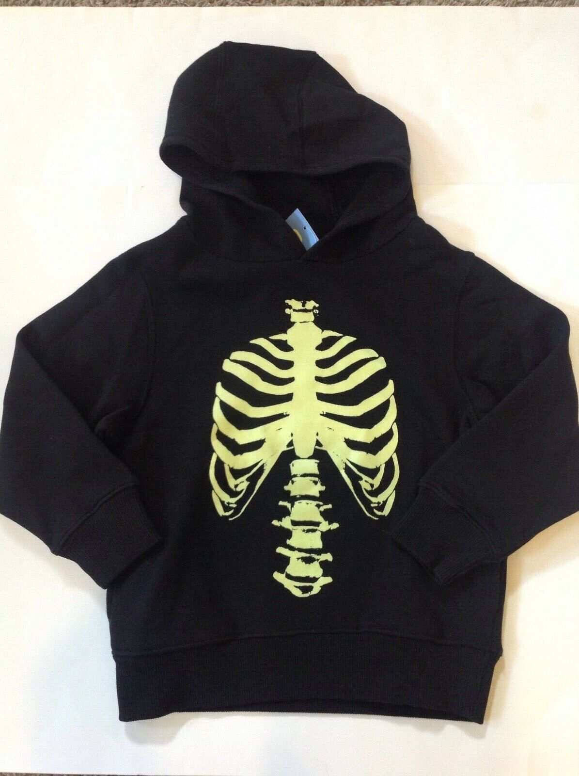 Nwt Gymboree Black Hoodie Sweatshirt Glow-in-dark Bones Halloween Boy 3-4 *30